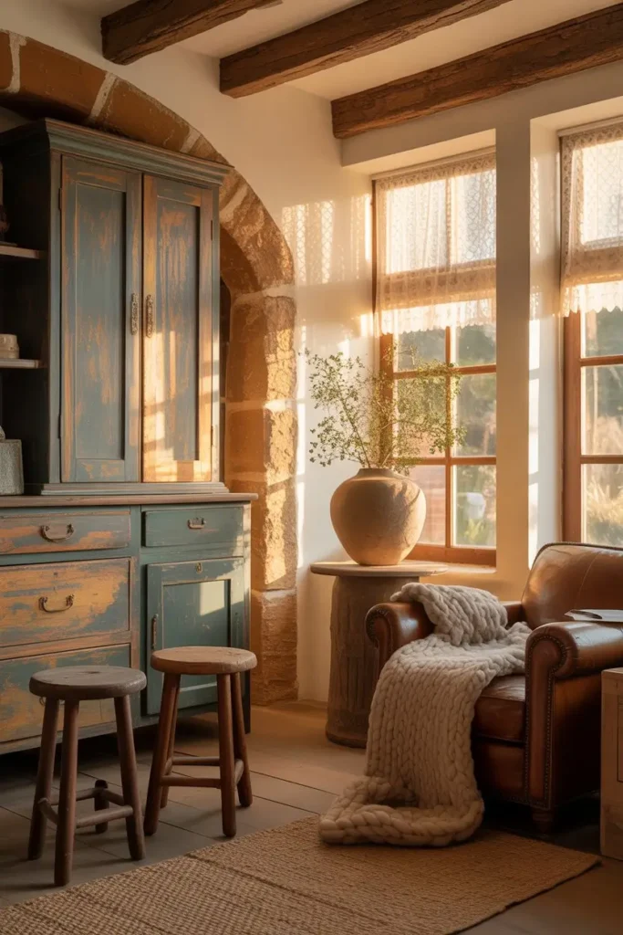 6 Cozy Cottage Interiors Idea Using Vintage and Worn Pieces