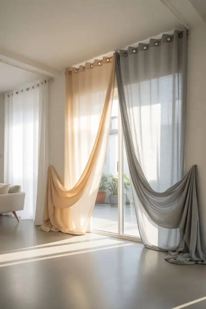 6. Hang Curtains with Magnetic Rods for a Clean and Simple Appearance