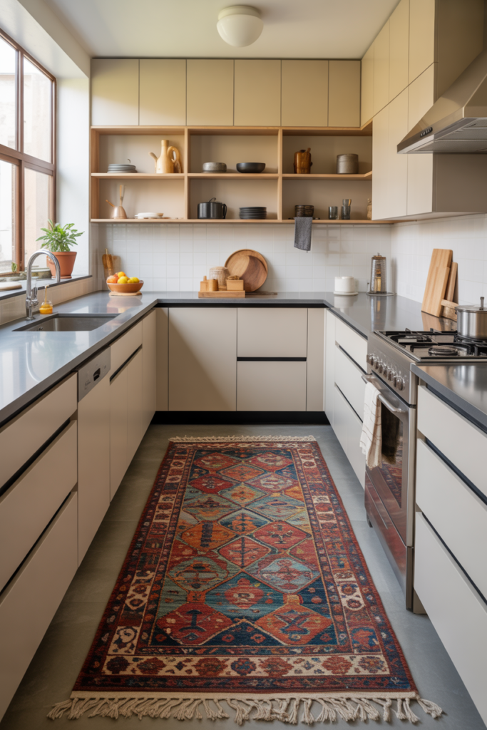 6. Add a Stylish Kitchen Rug