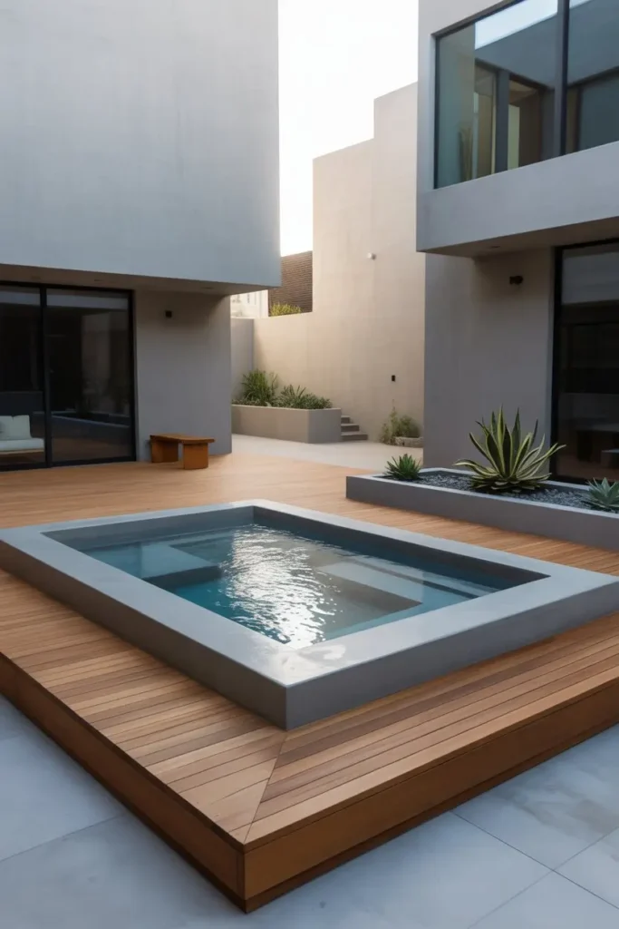 6. Modern Minimal Hot Tub with Clean Lines