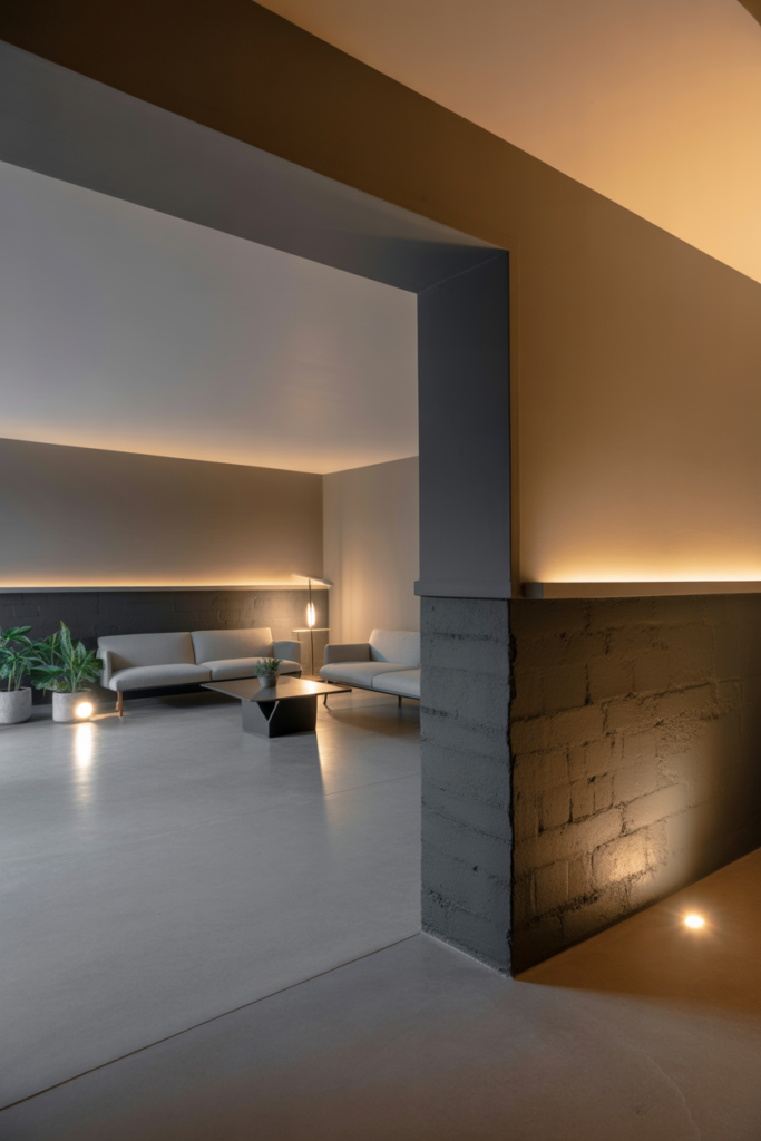 6. Two-Tone Basement Walls