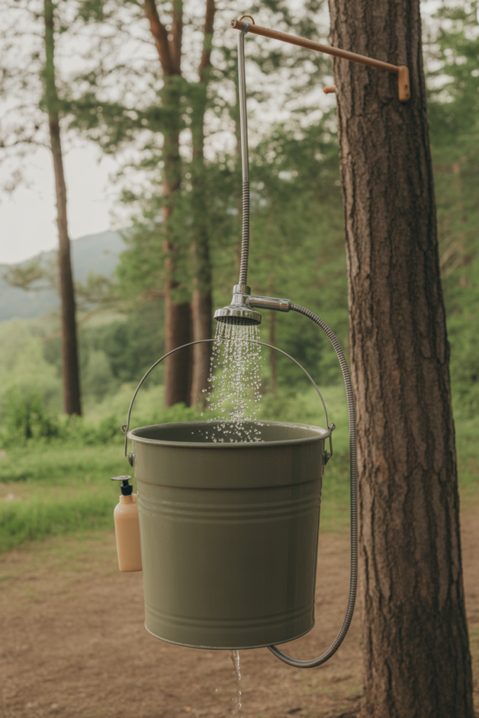 7. Campground-Style Bucket Shower