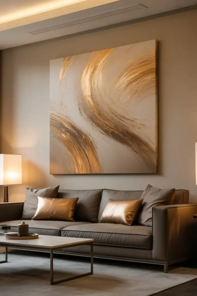 7. Metallic Accents Canvas Ideas