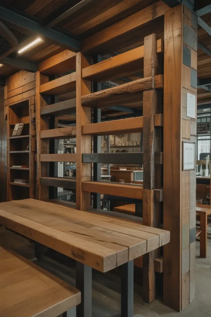 7. Reclaimed Wood for Warmth and Contrast