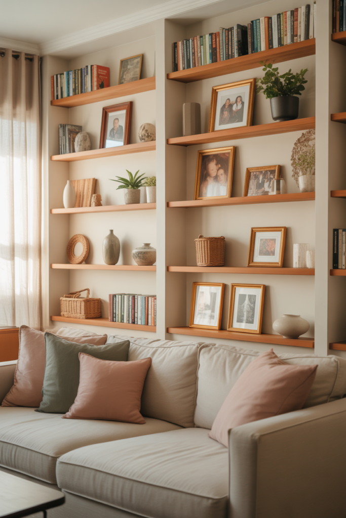 7. Simple Built In Shelving