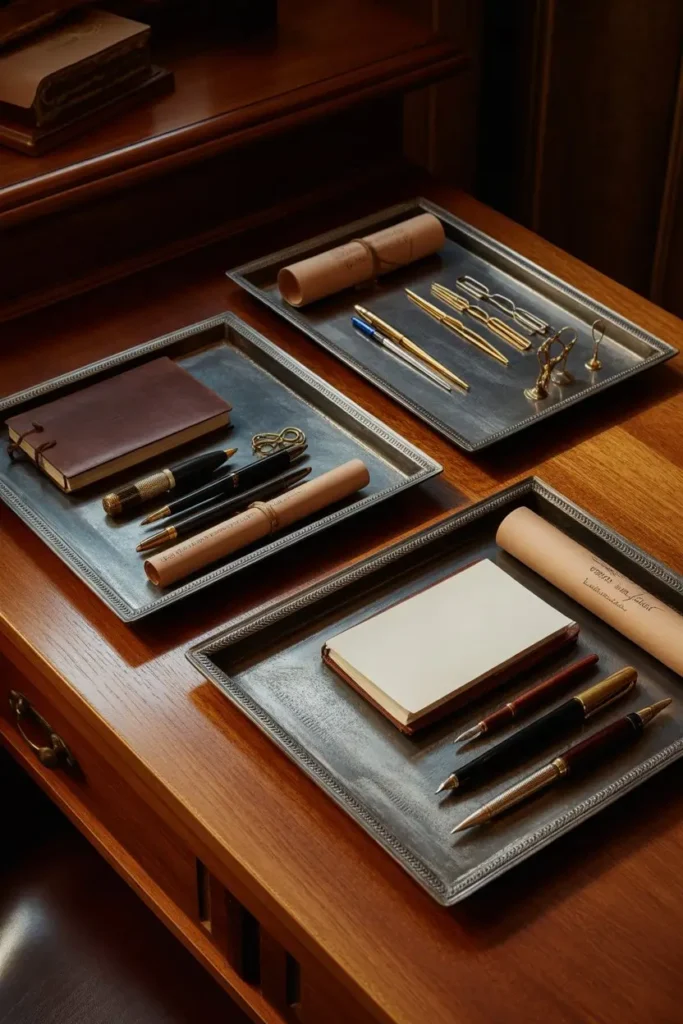 8. Cast Iron Trays for Desk and Office Organization