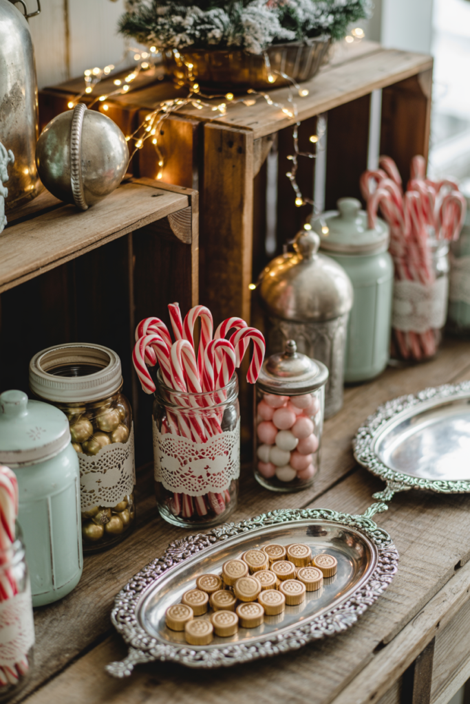 8. Cozy Vintage Candy Table Ideas