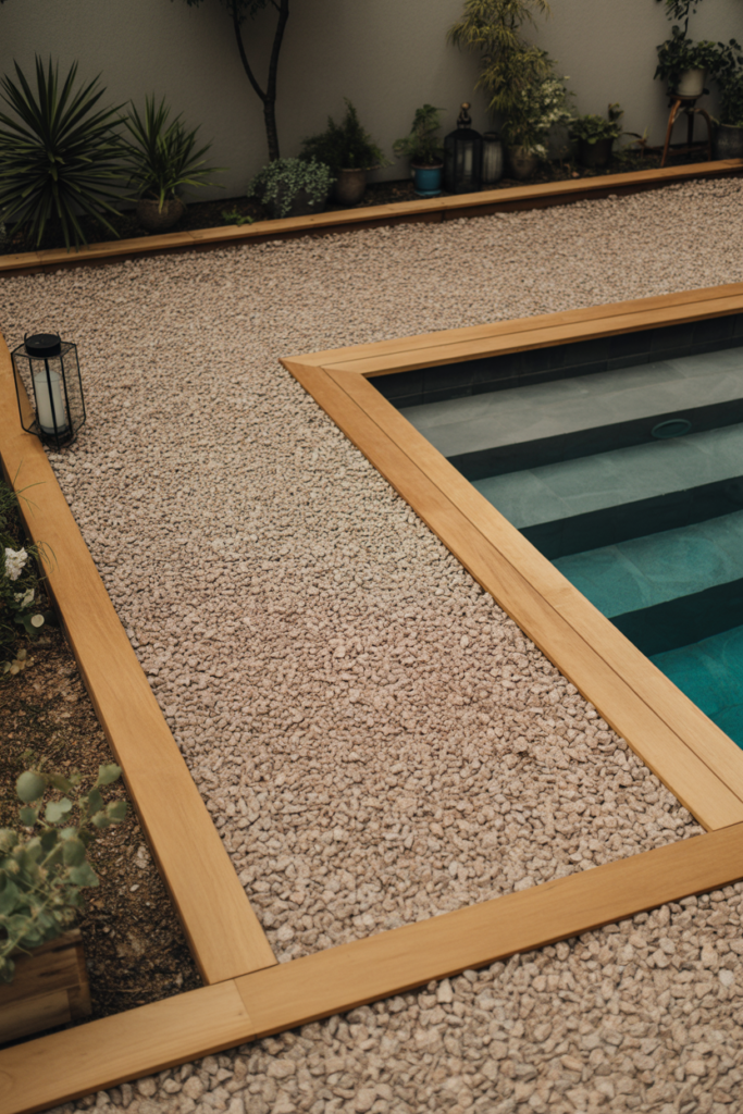 8. Gravel with Wooden Borders