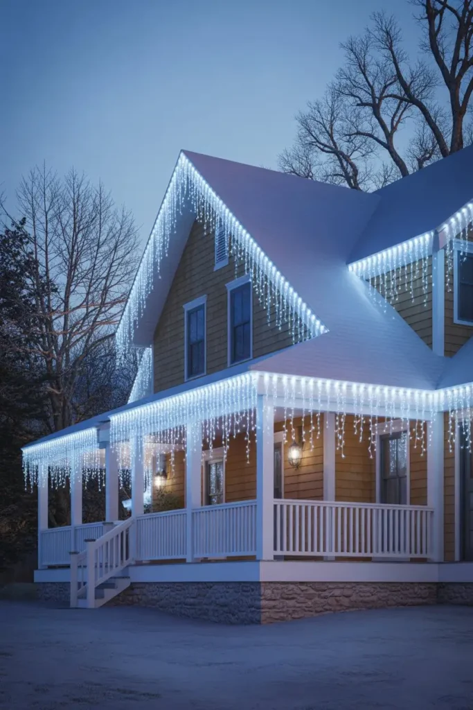 8. Icicle Lights for a Winter Look