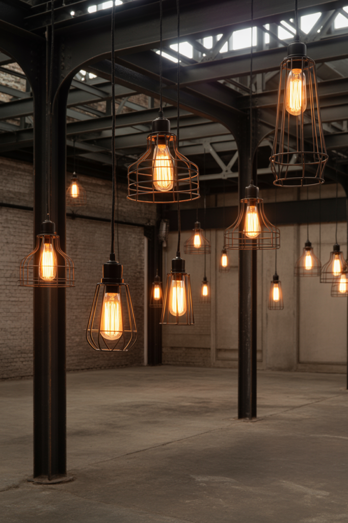 8. Industrial Lighting That Shapes the Mood