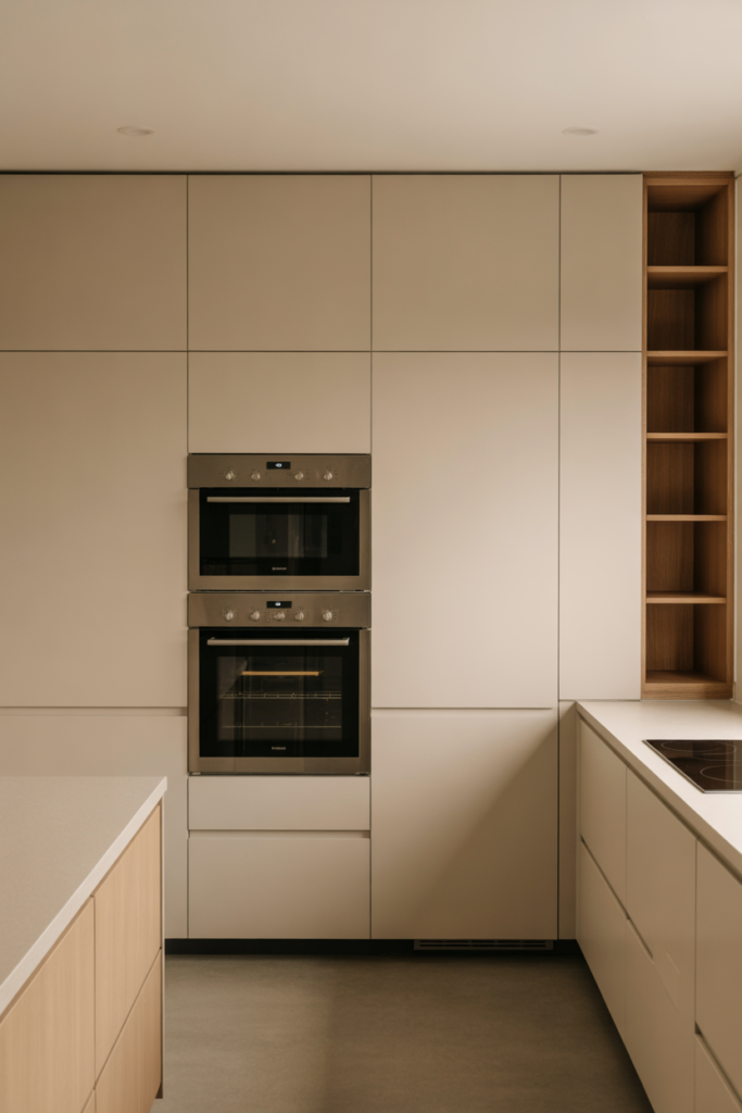 8. Minimalist Double Oven Cabinets