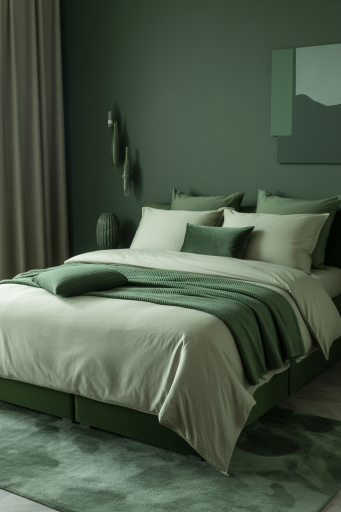 8. Monochrome Forest Green for a Unified Look