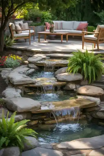 8. Patio Tiers with Water Features