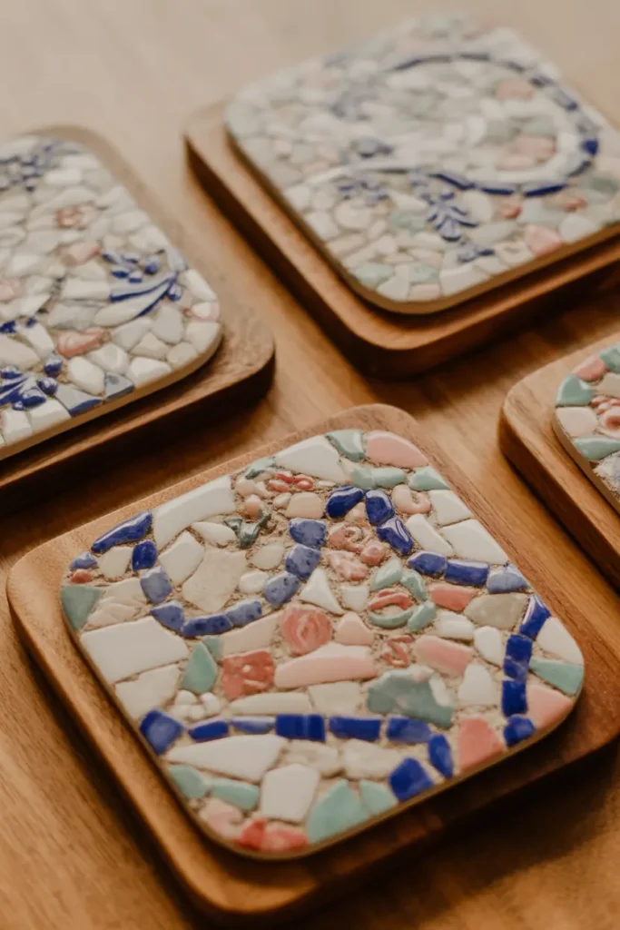 8. Personalized Mosaic Coasters