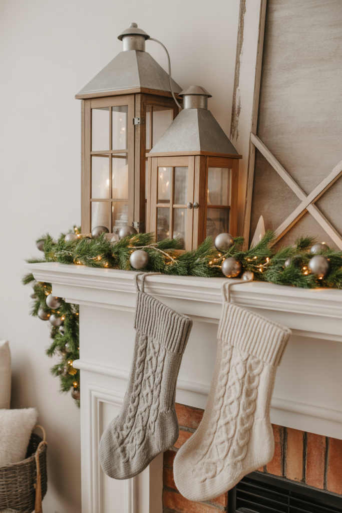 8. Rustic Farmhouse Mantle Warmth
