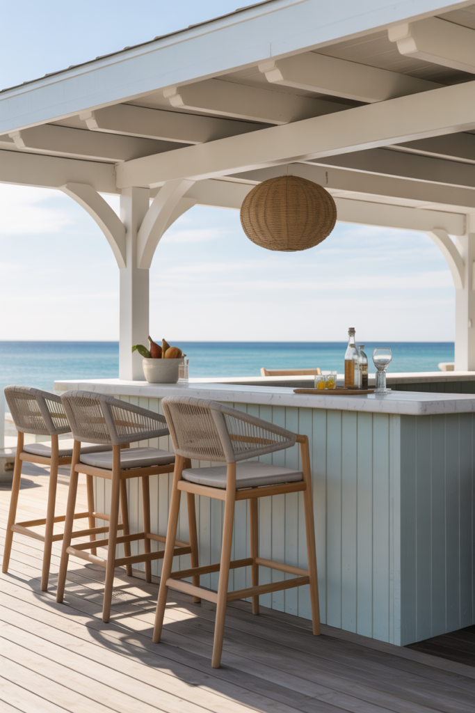 9. Coastal Inspired Under Deck Bar Style