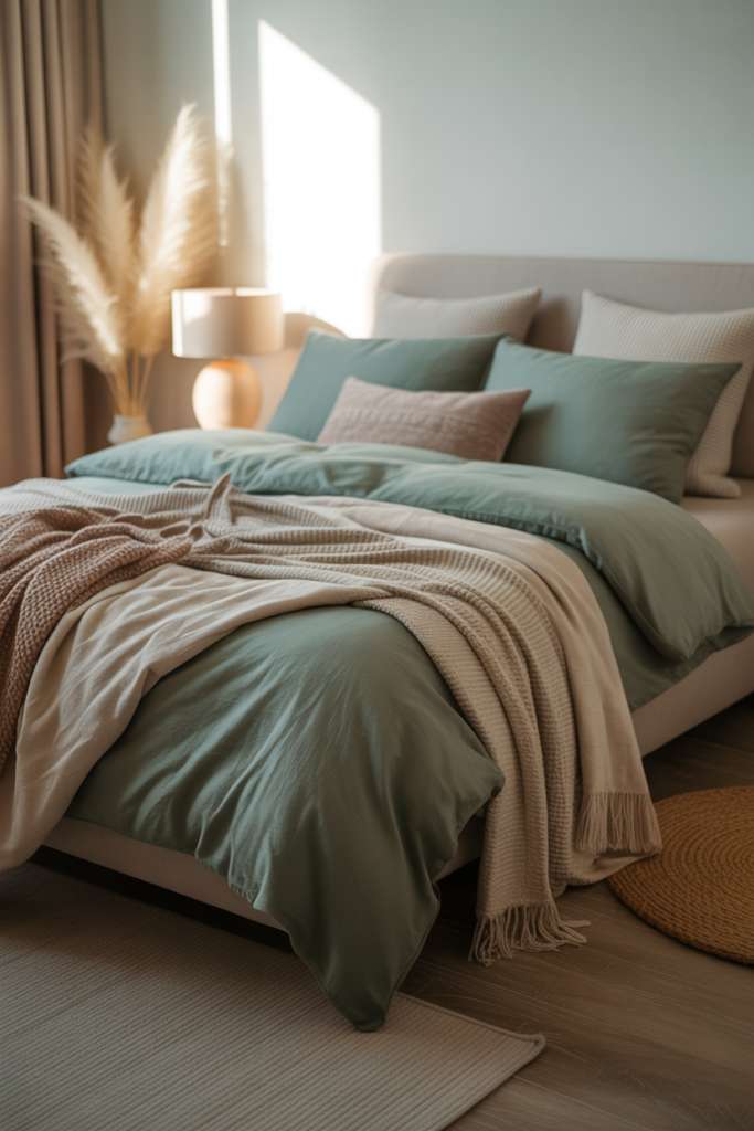 9. Combining Forest Green with Soft Neutrals