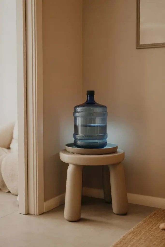 9. Corner Display Water Jugs for Small Homes