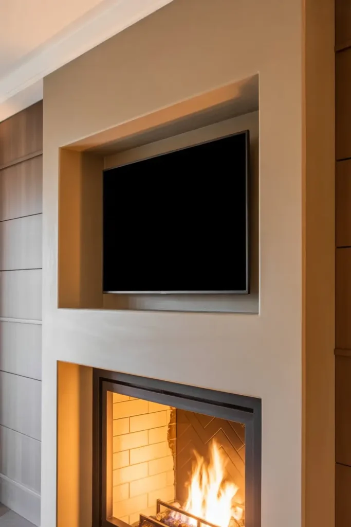 9. Fireplace Niche With Recessed TV