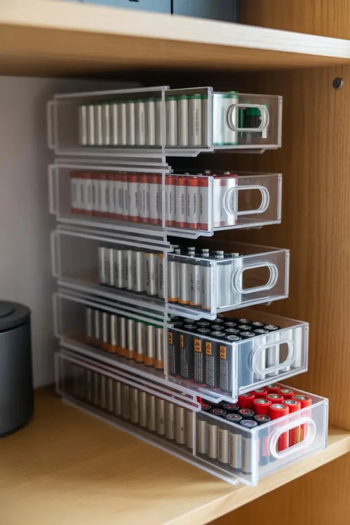 9. Multi-Tiered Stackable Boxes for Easy Access