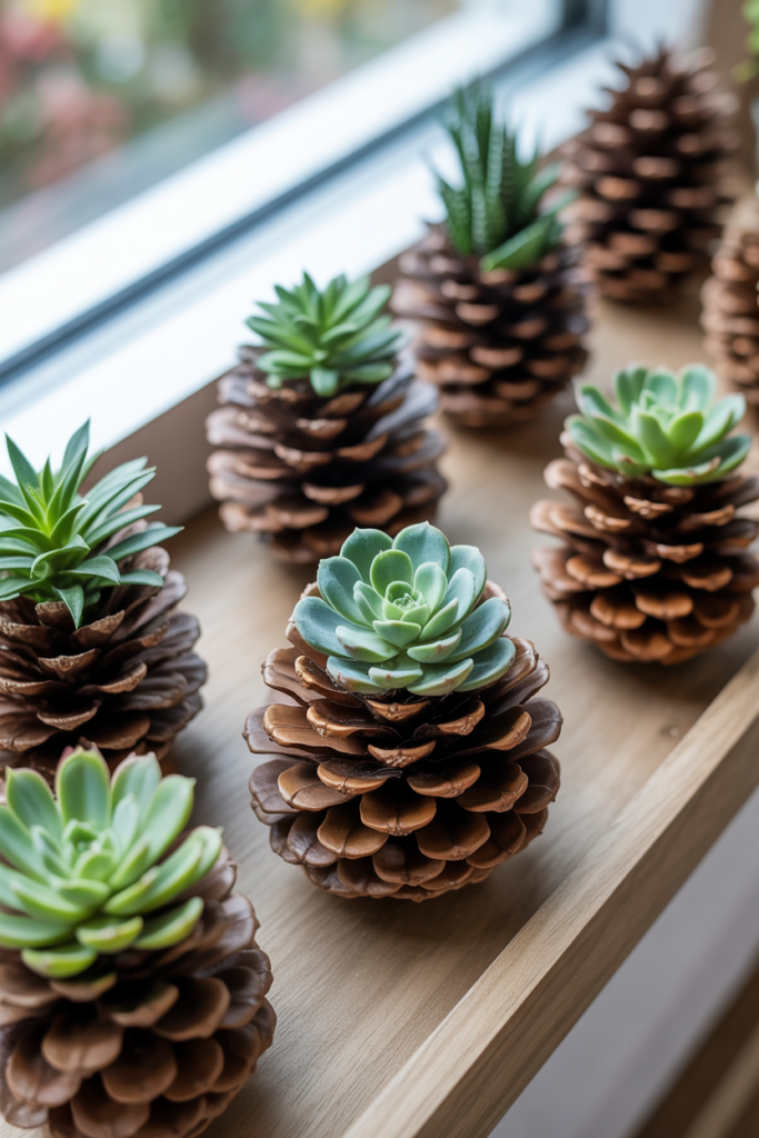 9. Pine Cone Planters