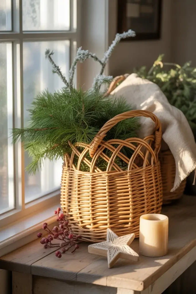 9. Rustic Winter Basket