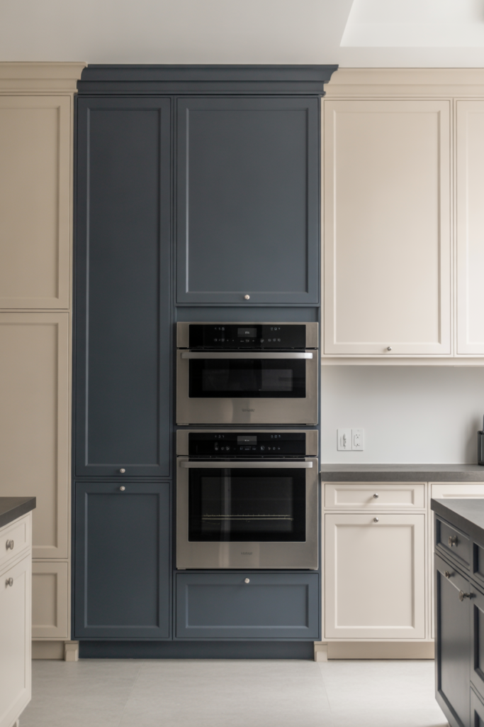 9. Two-Tone Double Oven Cabinets
