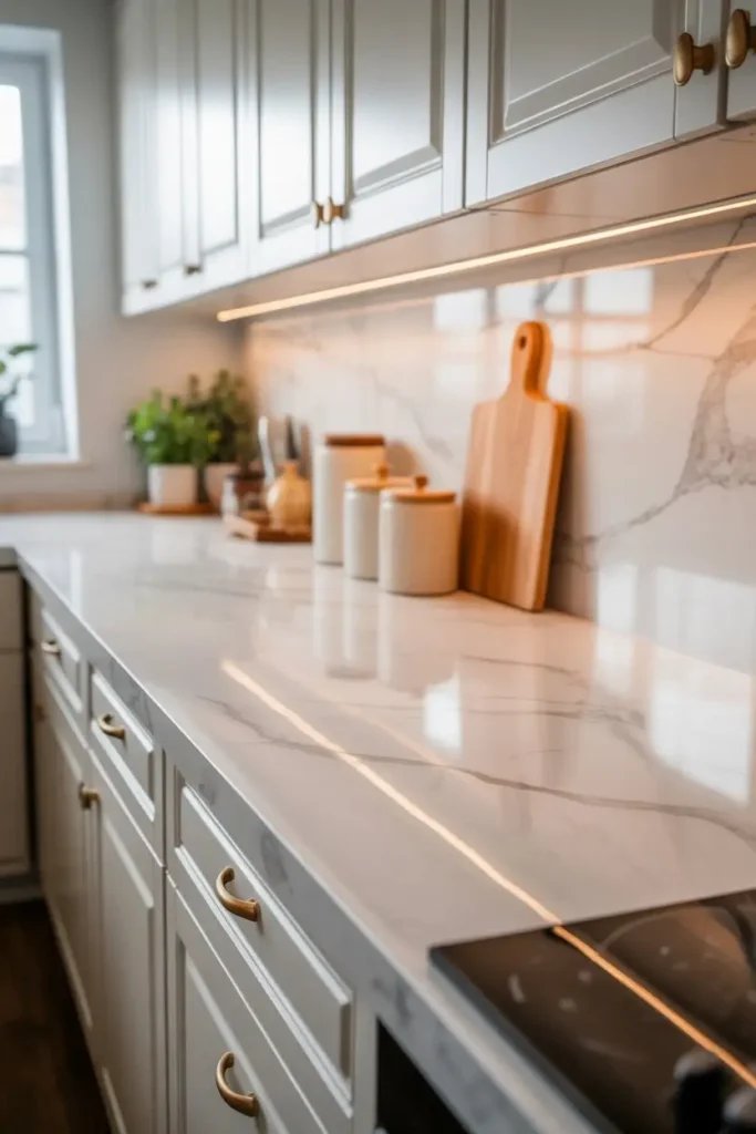 9. White Laminate Countertops for Budget-Friendly Elegance
