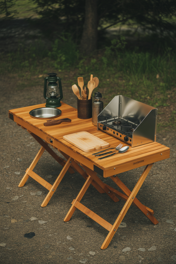 1. Folding Table Camp Kitchen That Packs Flat
