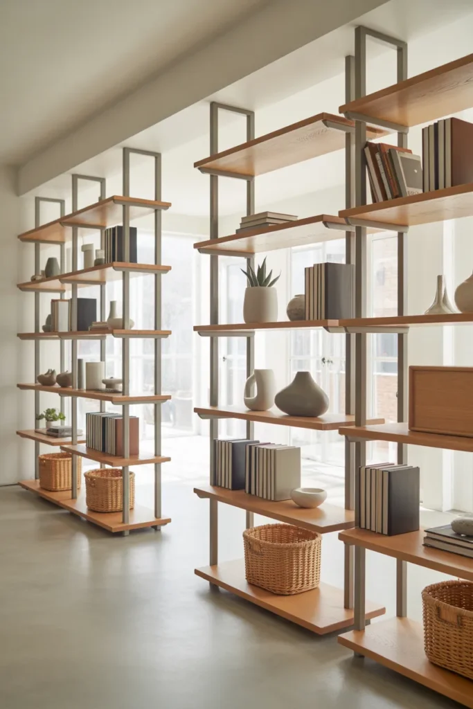 1. Open Shelving Units as Room Dividers