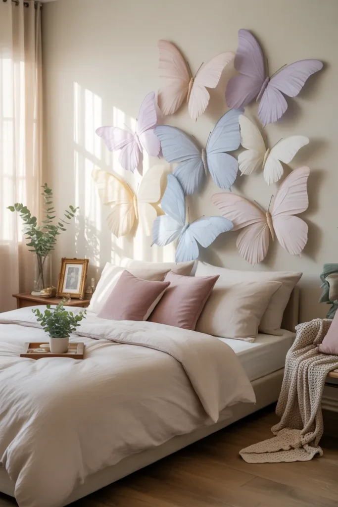 1. Soft Pastel Butterfly Wall Art