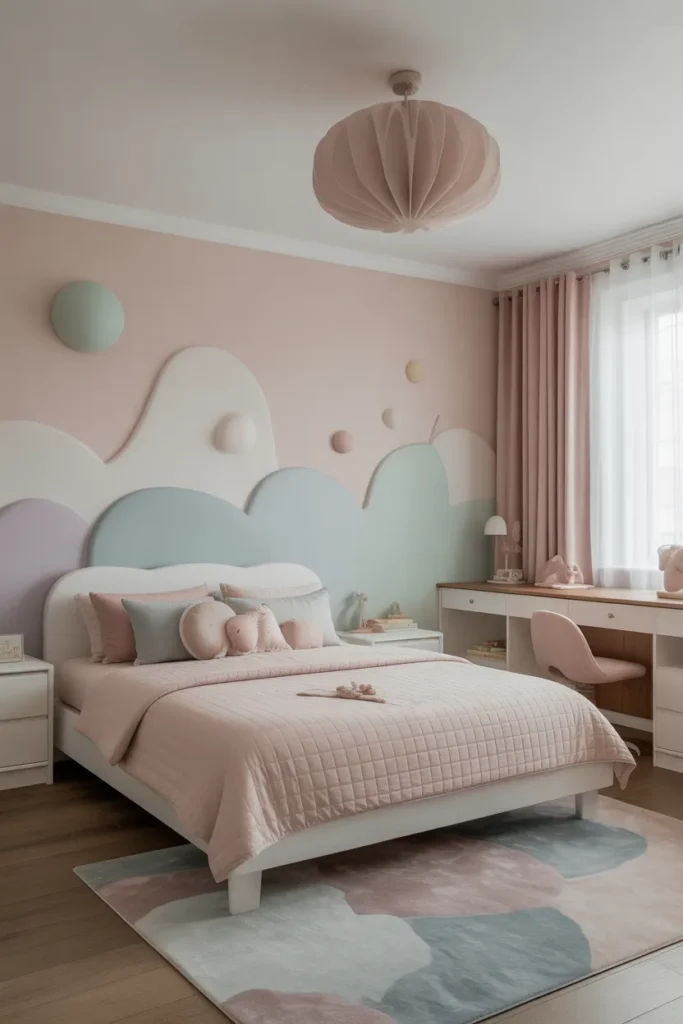 1. Soft Pastel Kids Bedroom for a Calm Look