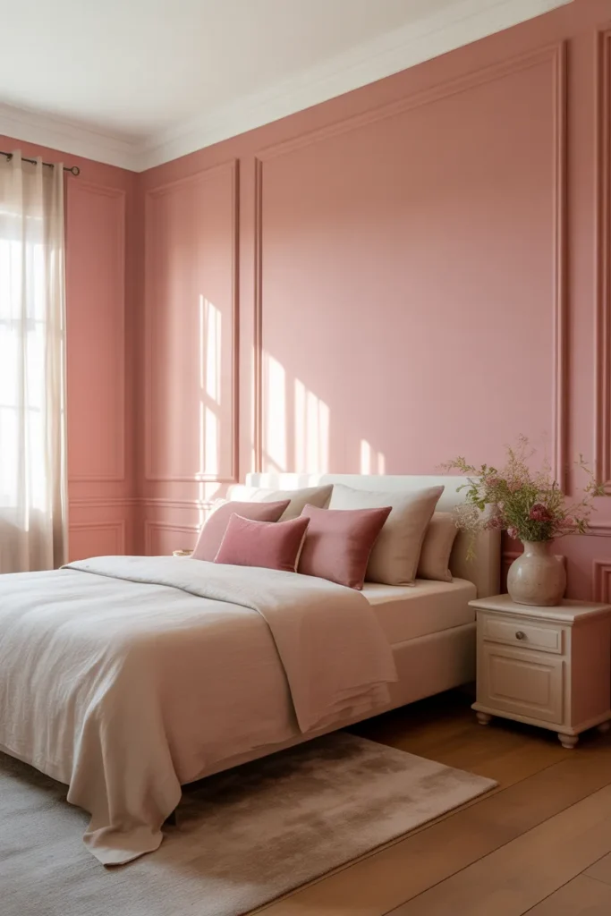 1. Soft Rose Pink Walls for a Calm Foundation