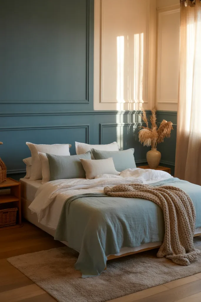 1. Soft Two-Tone Wall Painting