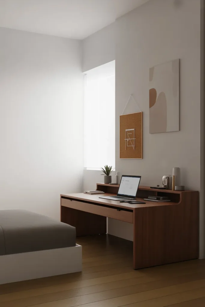 10. Desk Facing a Wall for Deep Focus
