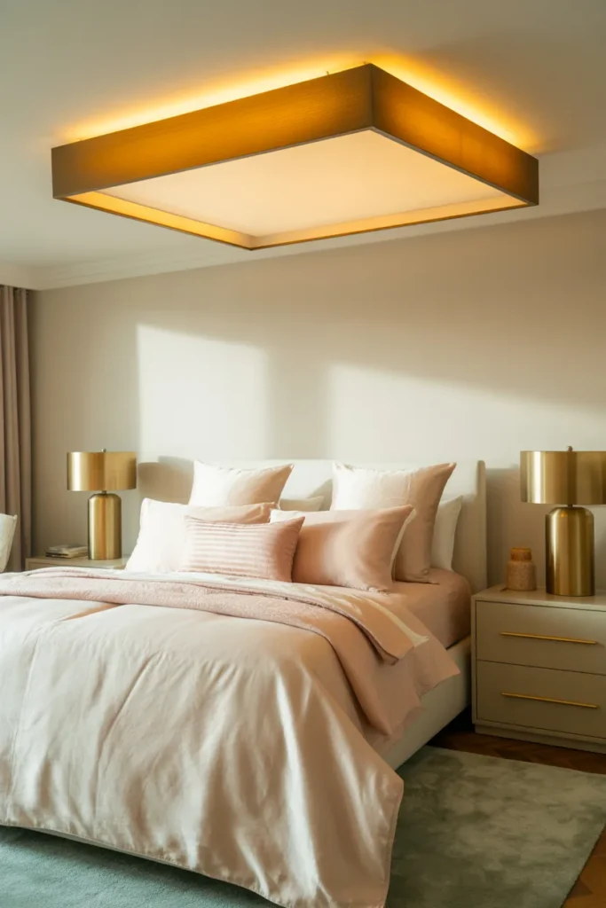 10. Gold or Brass Ceiling Lights for Soft Luxury