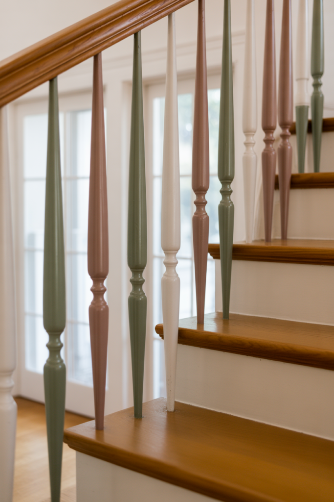 10. Painted Spindles for a Creative Touch