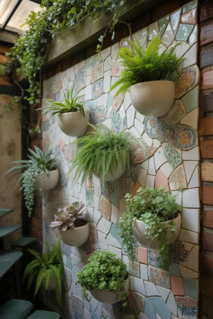 10. Planter Walls with Color and Texture