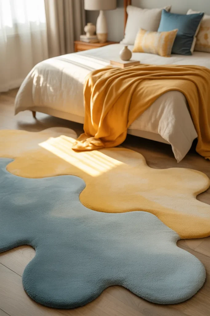 12. Blue and Yellow Rugs for Warmth