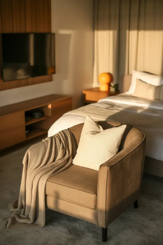 12. Incorporate Cozy Seating Facing the TV