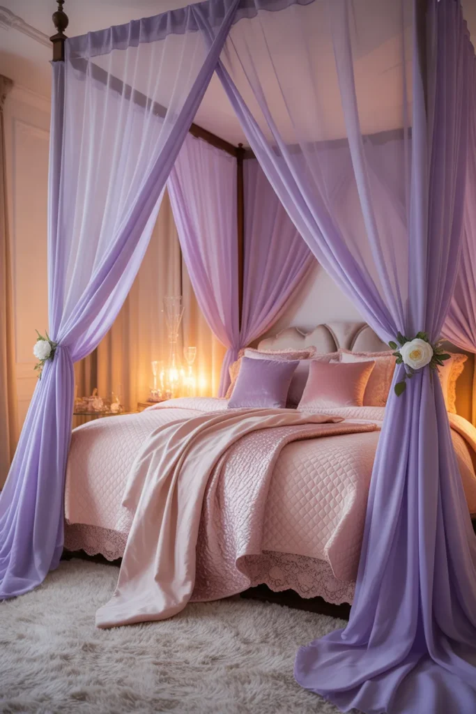 12. Purple Canopy with Pink Bedding