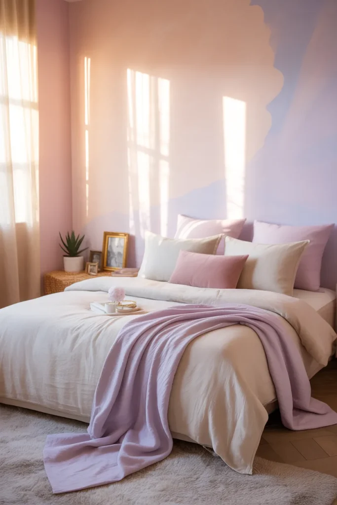12. Soft Pastel Bedroom Painting