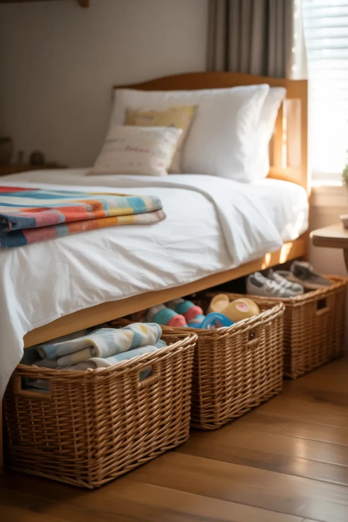 12. Twin Bed with Under-Bed Baskets