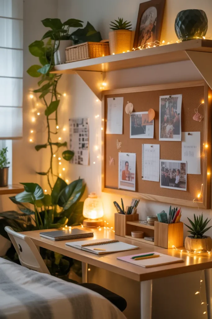 13. Add Fairy Lights to Desks or Workspaces for Cozy Productivity