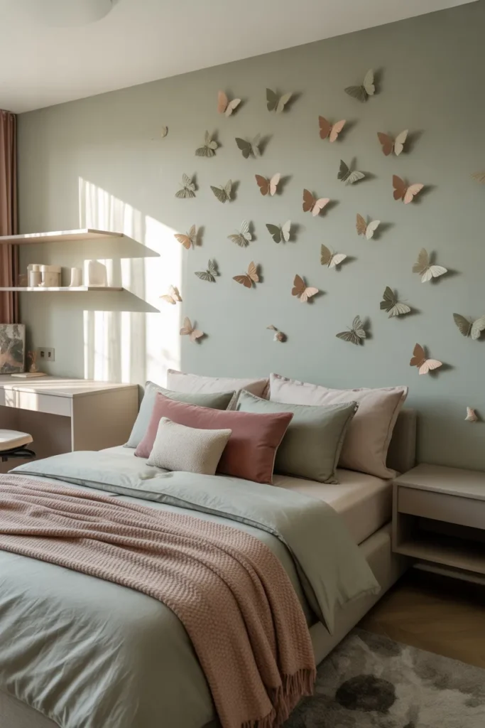 13. Butterfly Wall Decor for Teen Bedrooms
