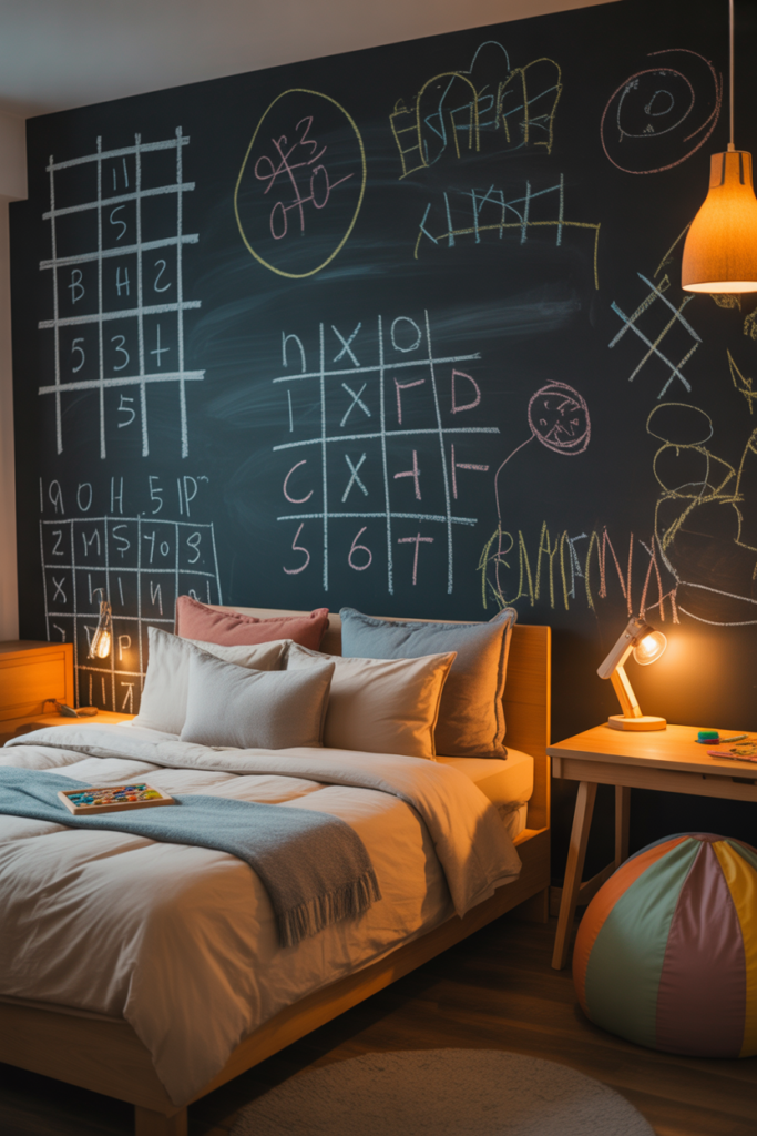13. Chalkboard Wall with Interactive Games