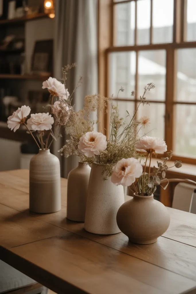 13. Floral Arrangements in Neutral Vases