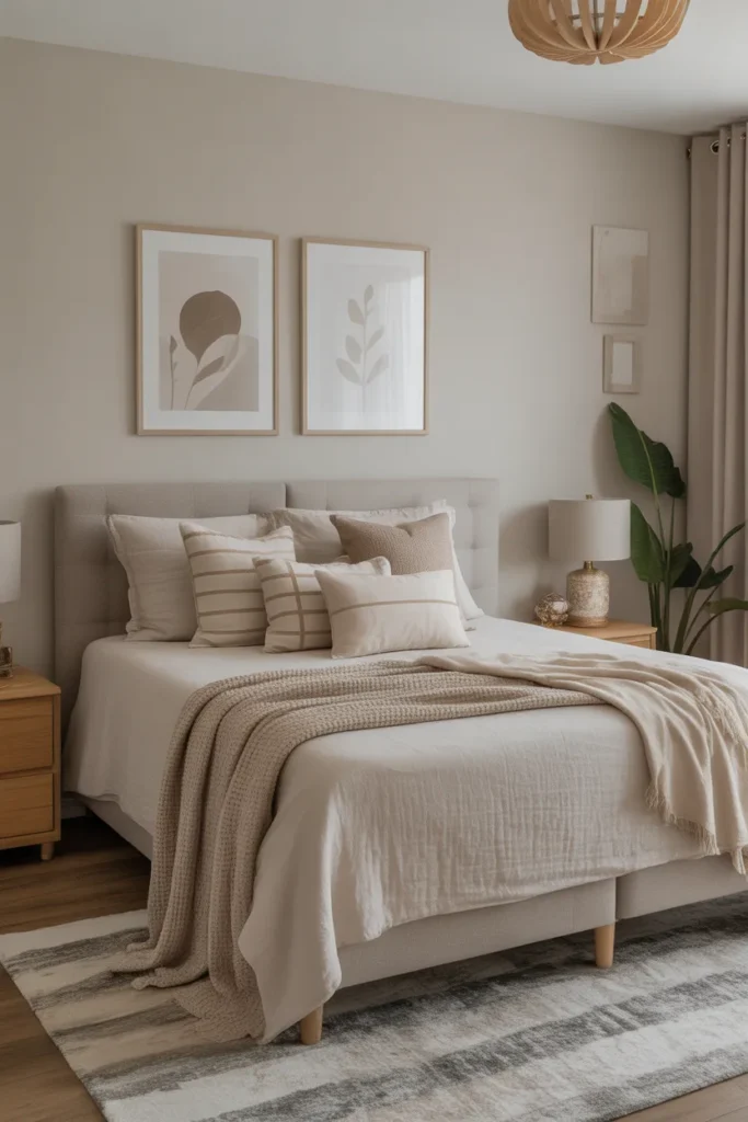 13. Neutral Wall Decor That Feels Uplifting