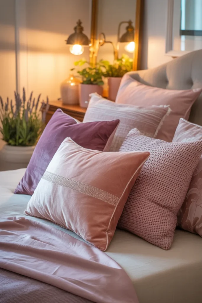 13. Pink and Purple Throw Pillows