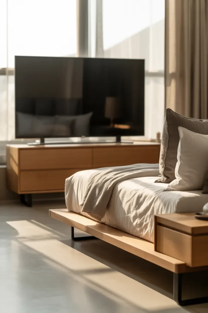 13. TV Positioned Opposite the Bed